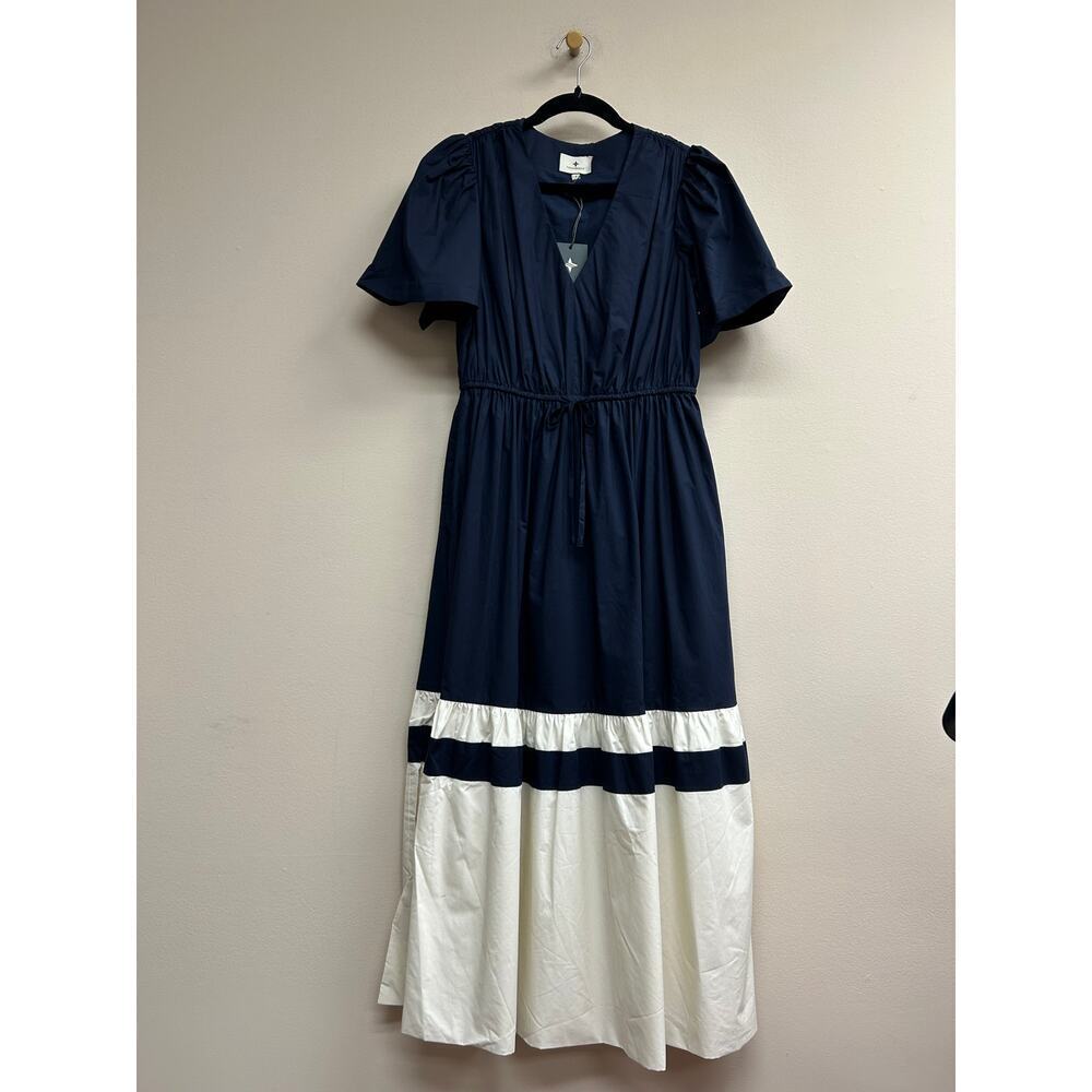 TUCKERNUCK Navy and Cream Cotton Mitchell Dress Size XXS NWT - Picture 4 of 6